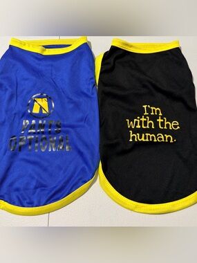 2 pc Dog Tank Pet Graphic T-Shirts Sz M